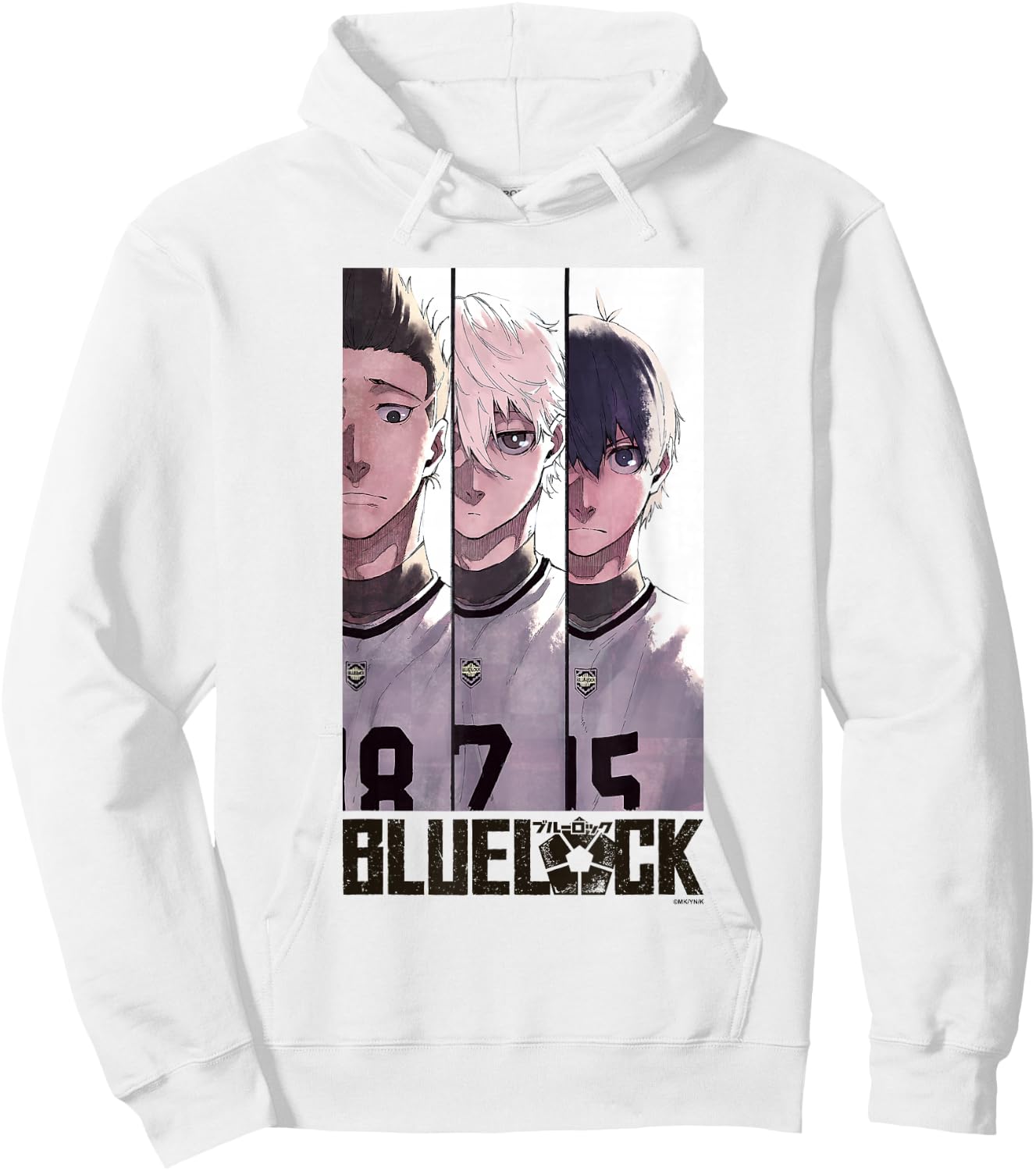Blue Lock Seishiro Nagi Yoichi Isagi and Shouei Barou Poster Hoodie - Hoodie | White