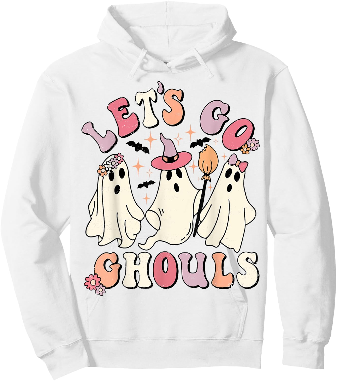Let's Go Ghouls Funny Ghost Halloween Hoodie - Hoodie | White