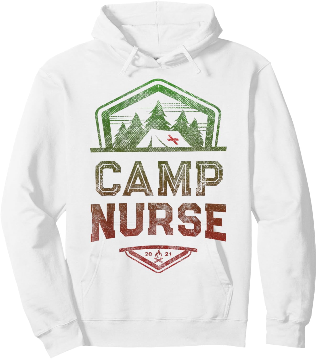 CAMP NURSE Medical Staff Summer Campground Team Vintage Hoodie - Hoodie | White
