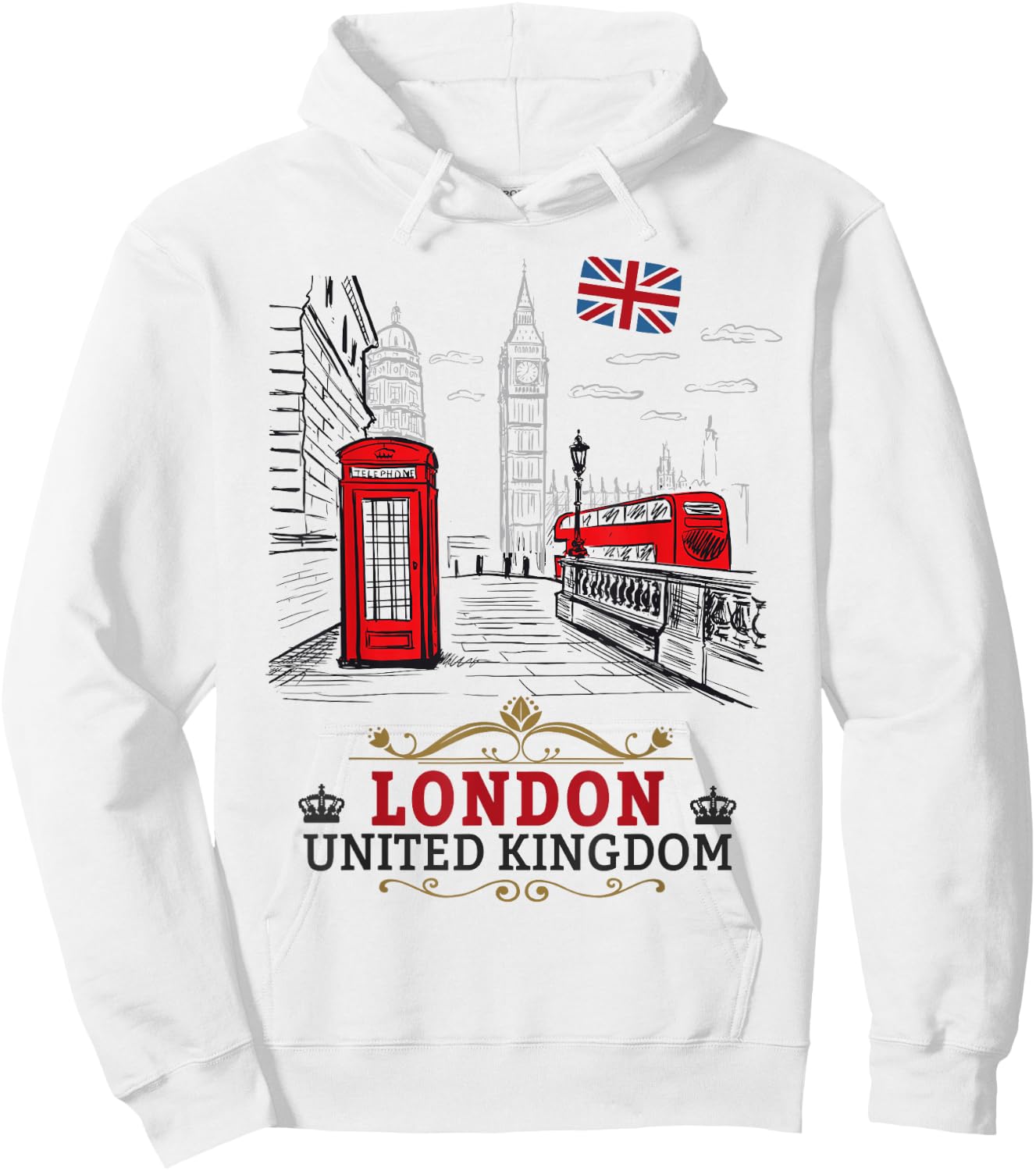 London Souvenirs Idea For Kids & English British Memorabilia Hoodie - Hoodie | White