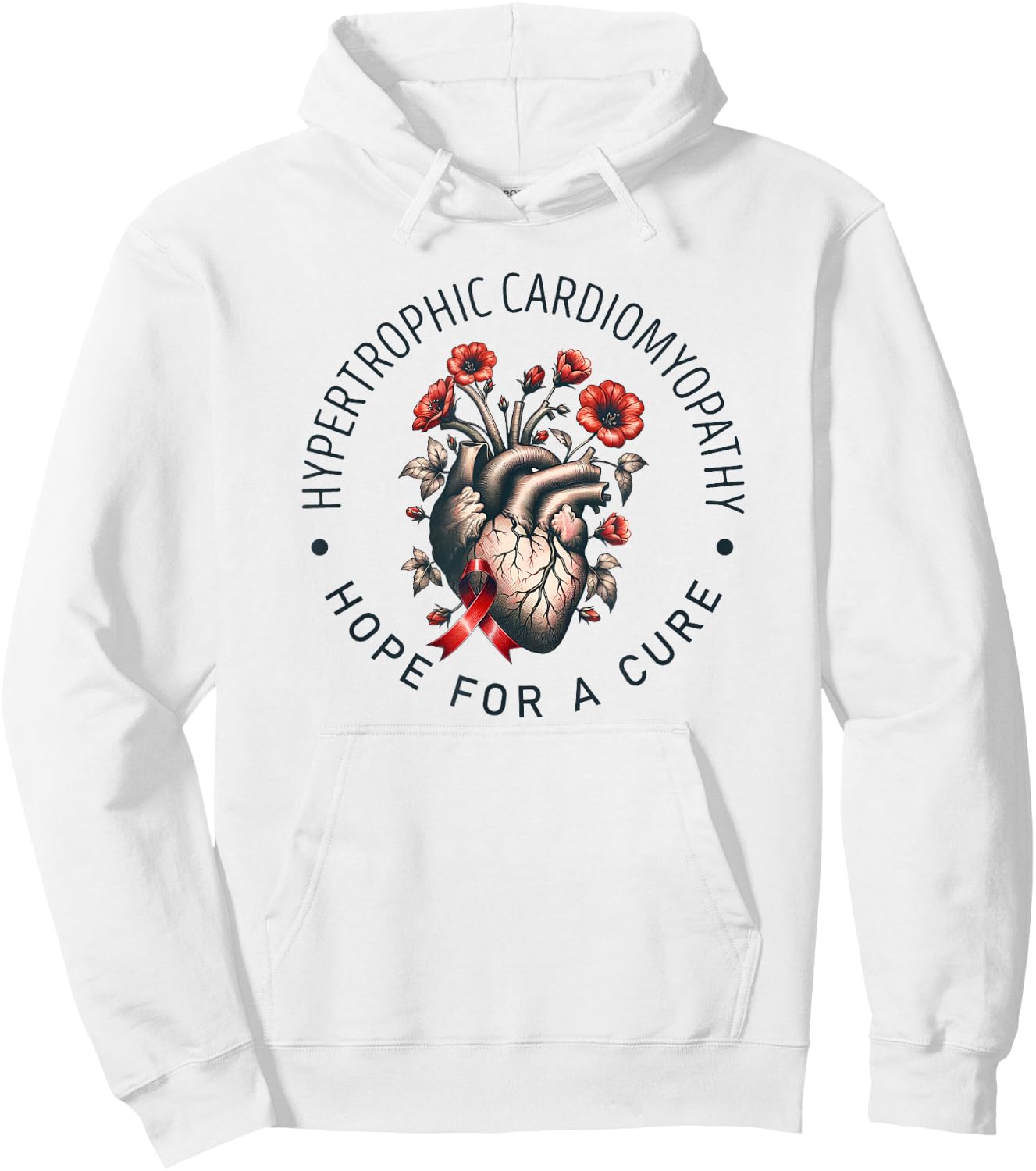 Hypertrophic Cardiomyopathy Awareness Hope for a Cure Hoodie - Hoodie | White