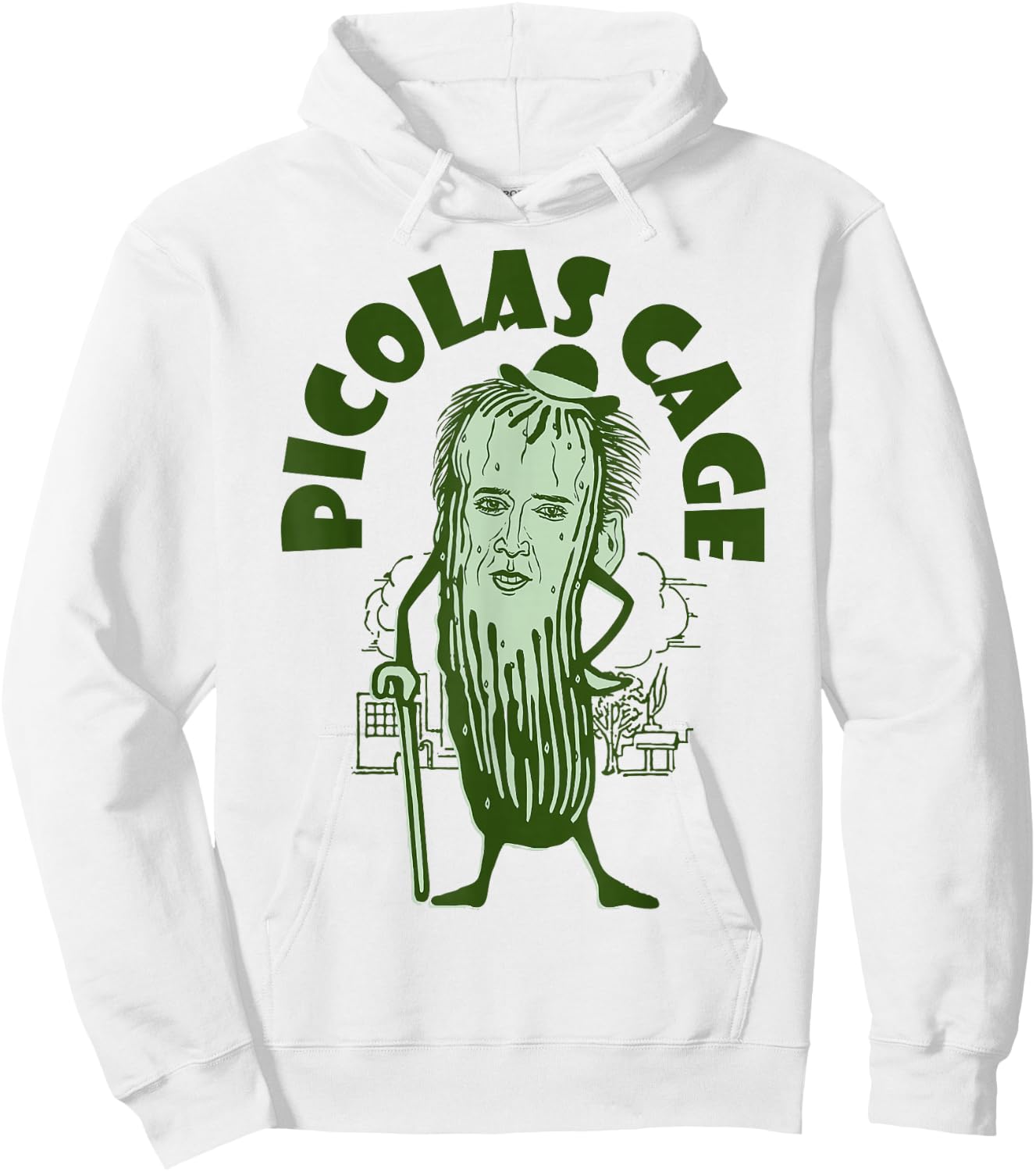 Picolas Cage Funny Cute Hoodie - Hoodie | White