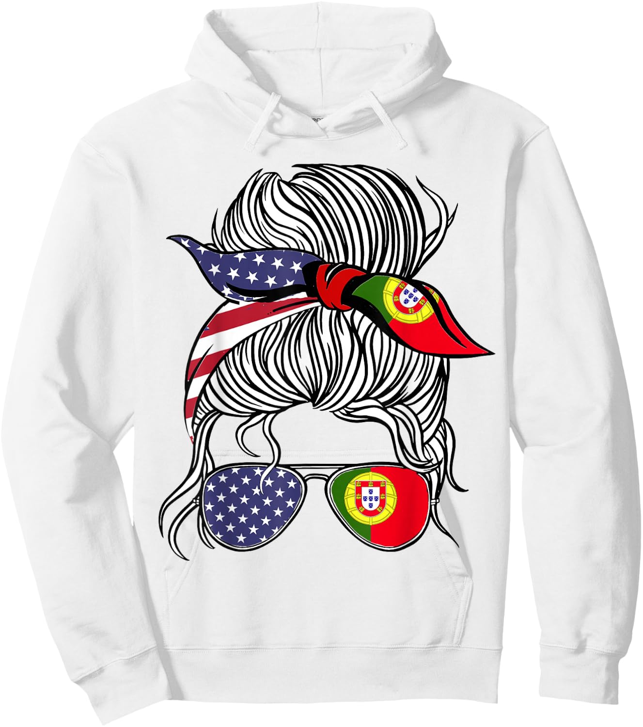 American Portuguese Patriot Flag Women Girl Portugal Grown Hoodie - Hoodie | White