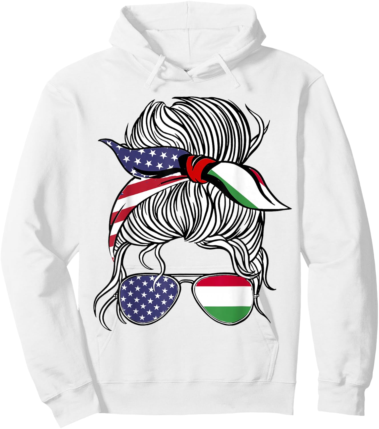 American Hungarian Patriot Flag Women Girl Hungary Grown Hoodie - Hoodie | White