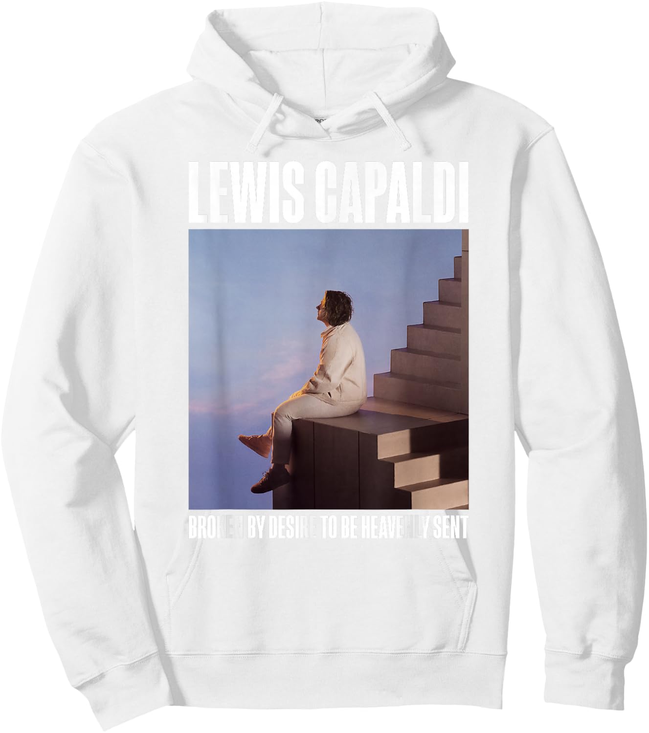 Lewis Capaldi – Album Photo On Pink Hoodie - Hoodie | White