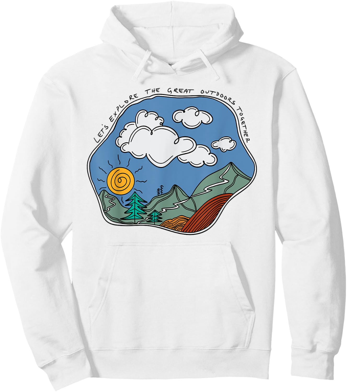 Granola Girl Aesthetic Gorpcore Summer Mountain Nature Retro Hoodie - Hoodie | White