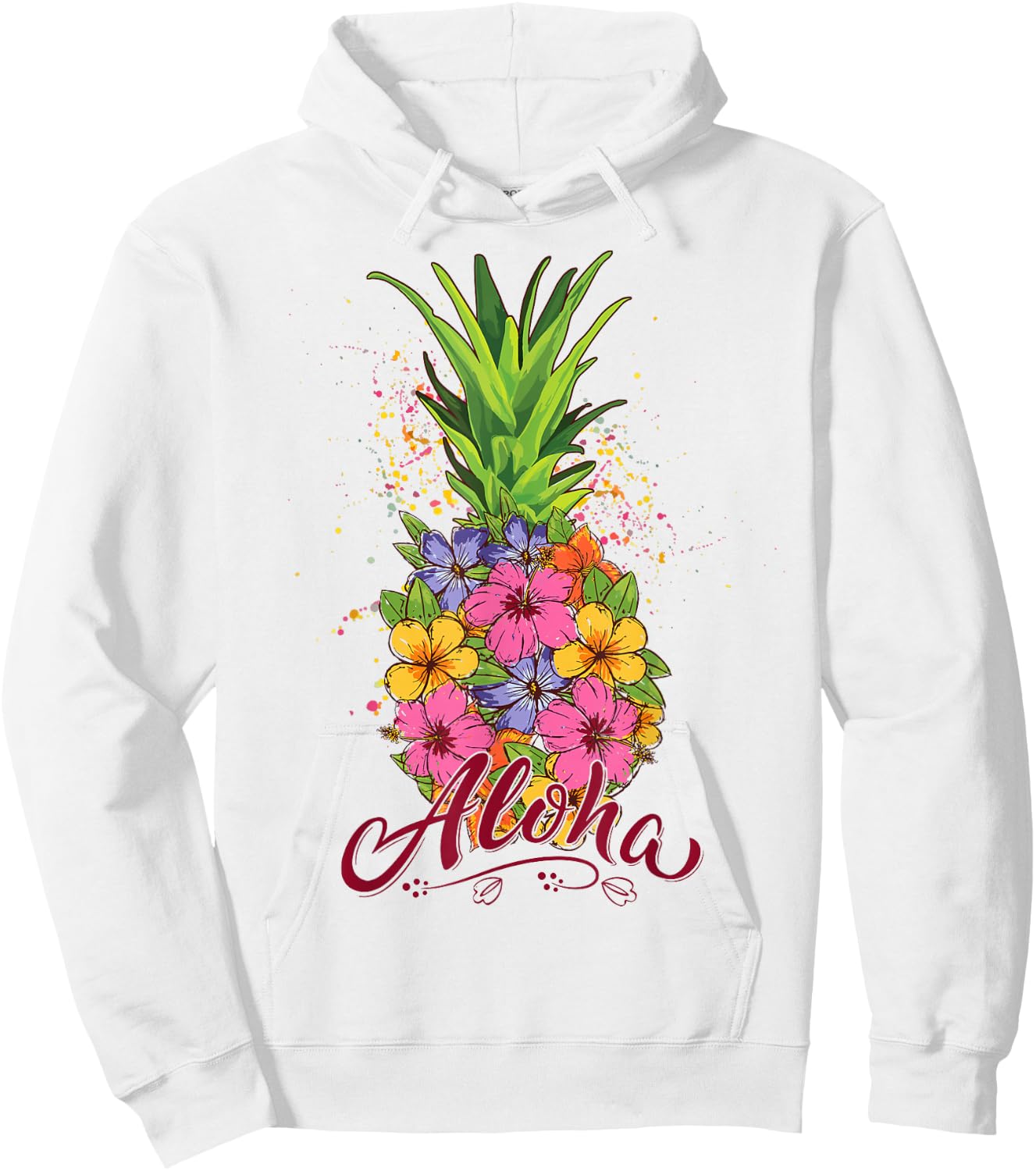Aloha Hawaiian Teen Girl Toddler Pineapple Hibiscus Hoodie - Hoodie | White