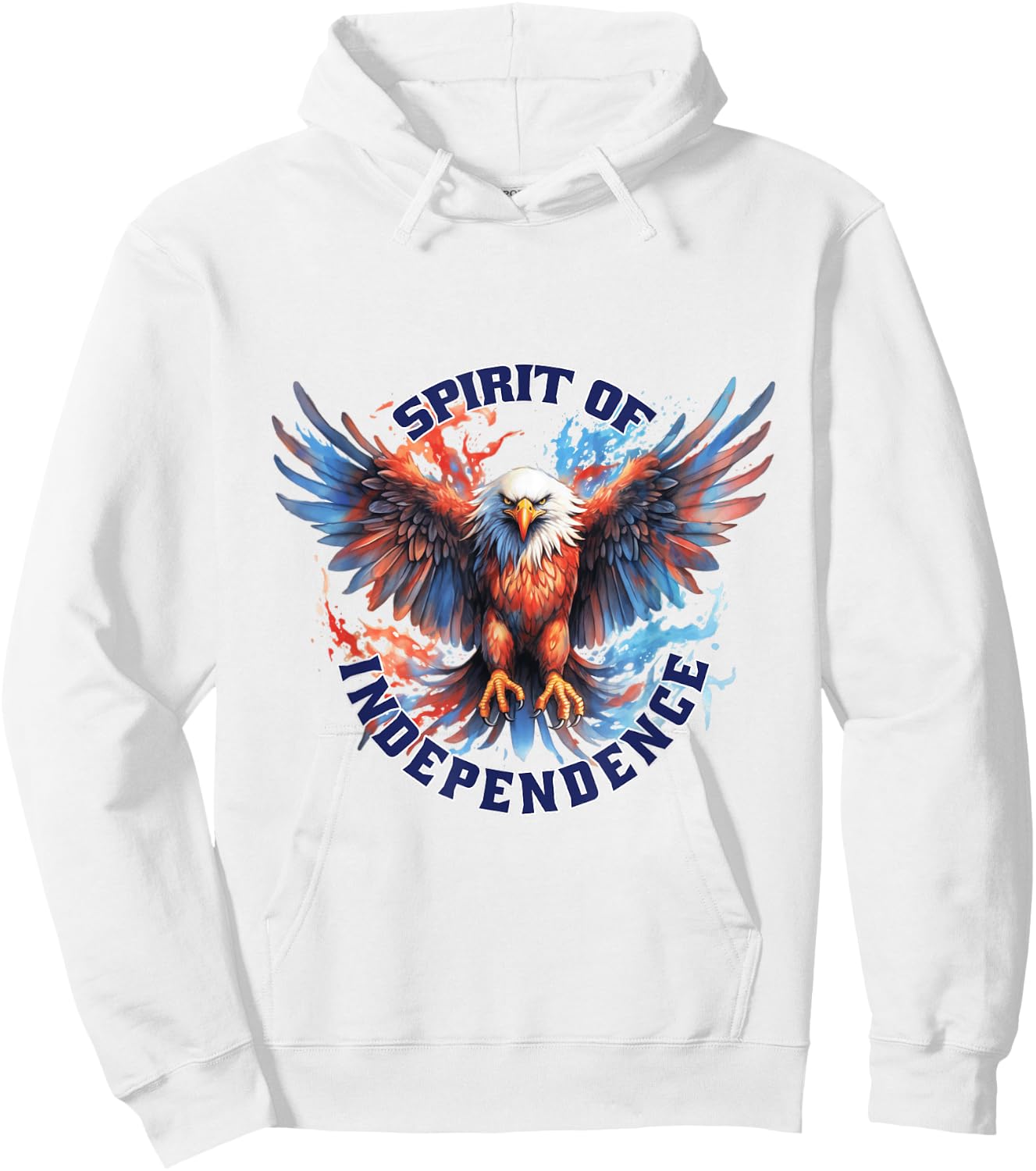Eagle Bird Flying Illustration Hoodie - Hoodie | White