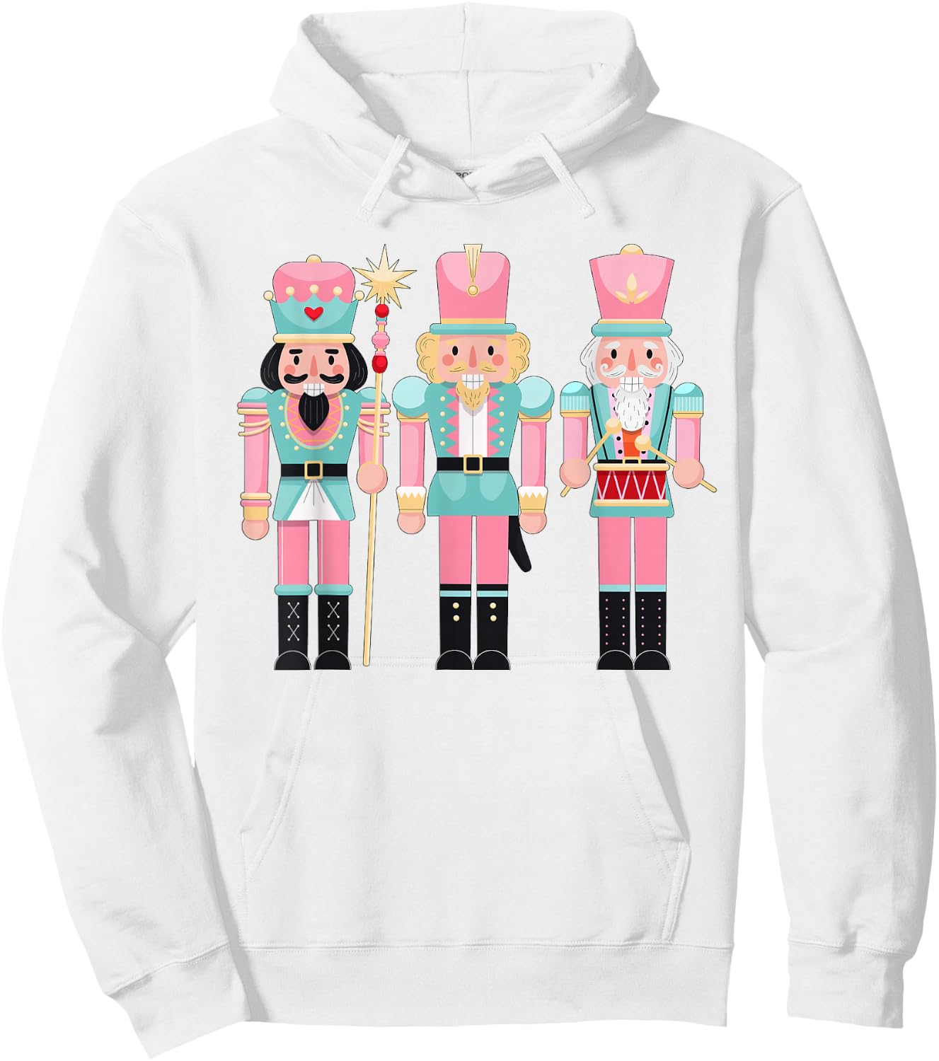 Pink Nutcracker Squad Xmas Pink Christmas Pajamas Women Kids Hoodie - Hoodie | White