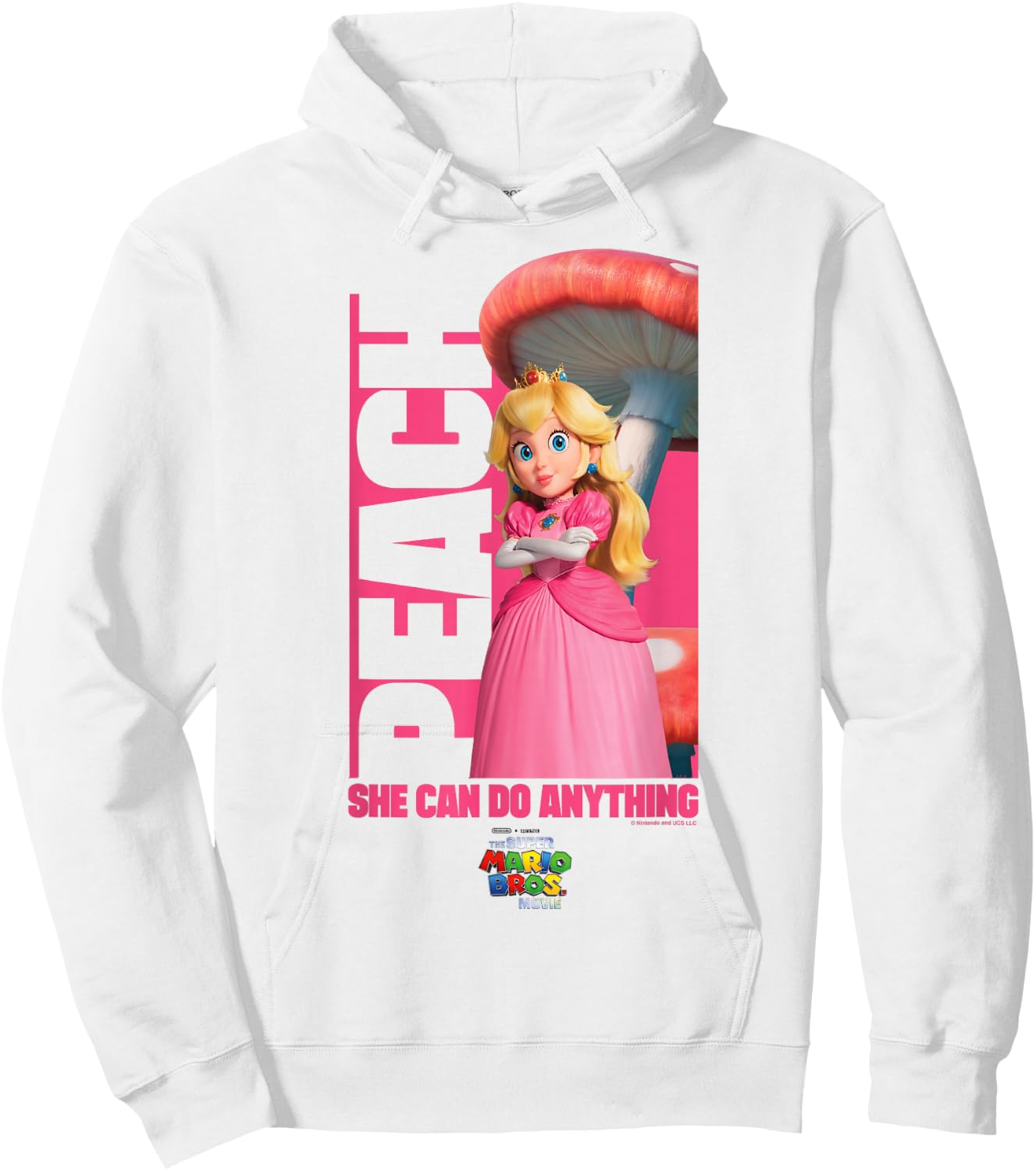 The Super Mario Bros. Movie She Can Do Anything Peach Poster Hoodie - Hoodie | White