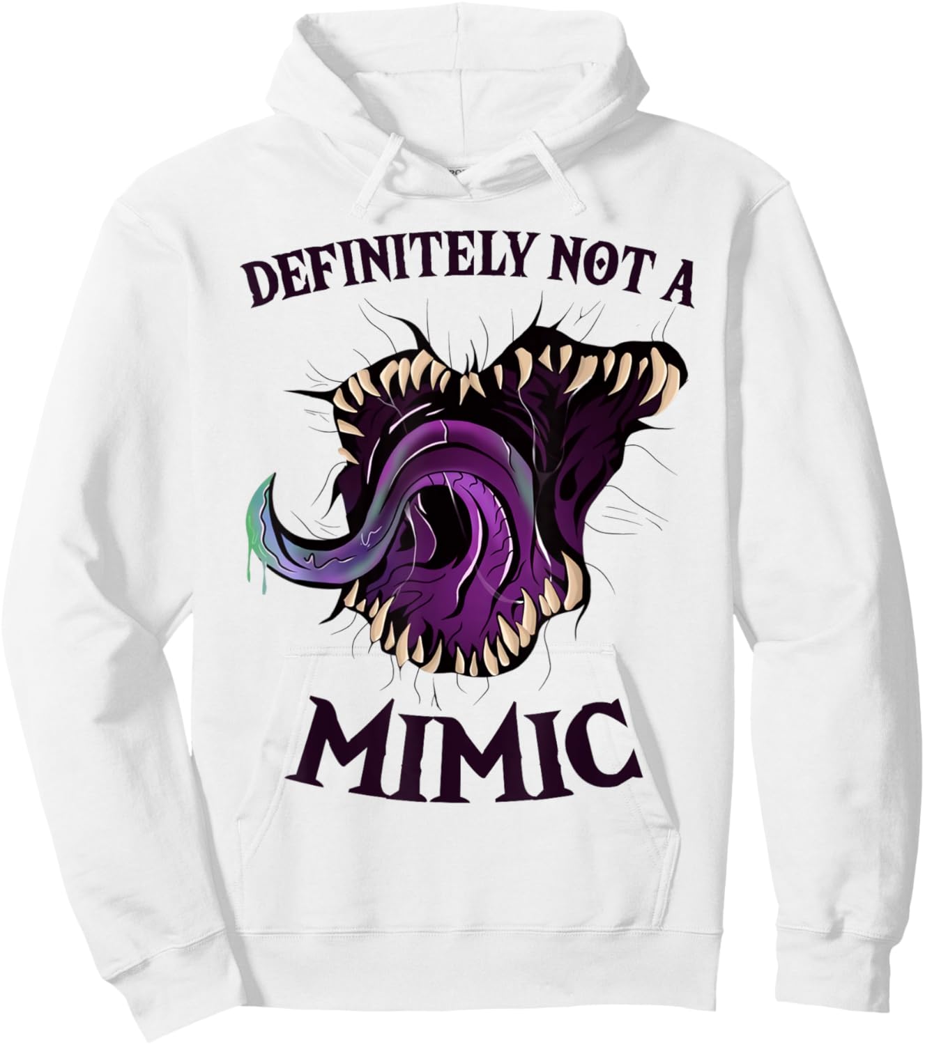 Roleplaying Dice Gamer Definitely Not A Mimic Hoodie - Hoodie | White