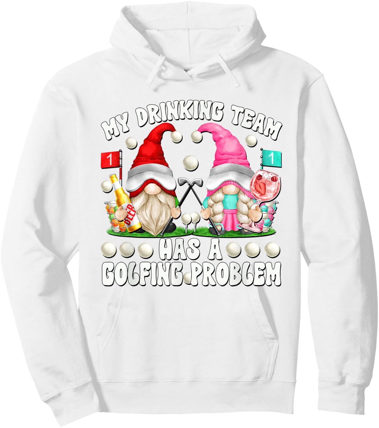 Beer Golf Saying My Drinking Team Has A Golfing Problem Hoodie - Hoodie | White
