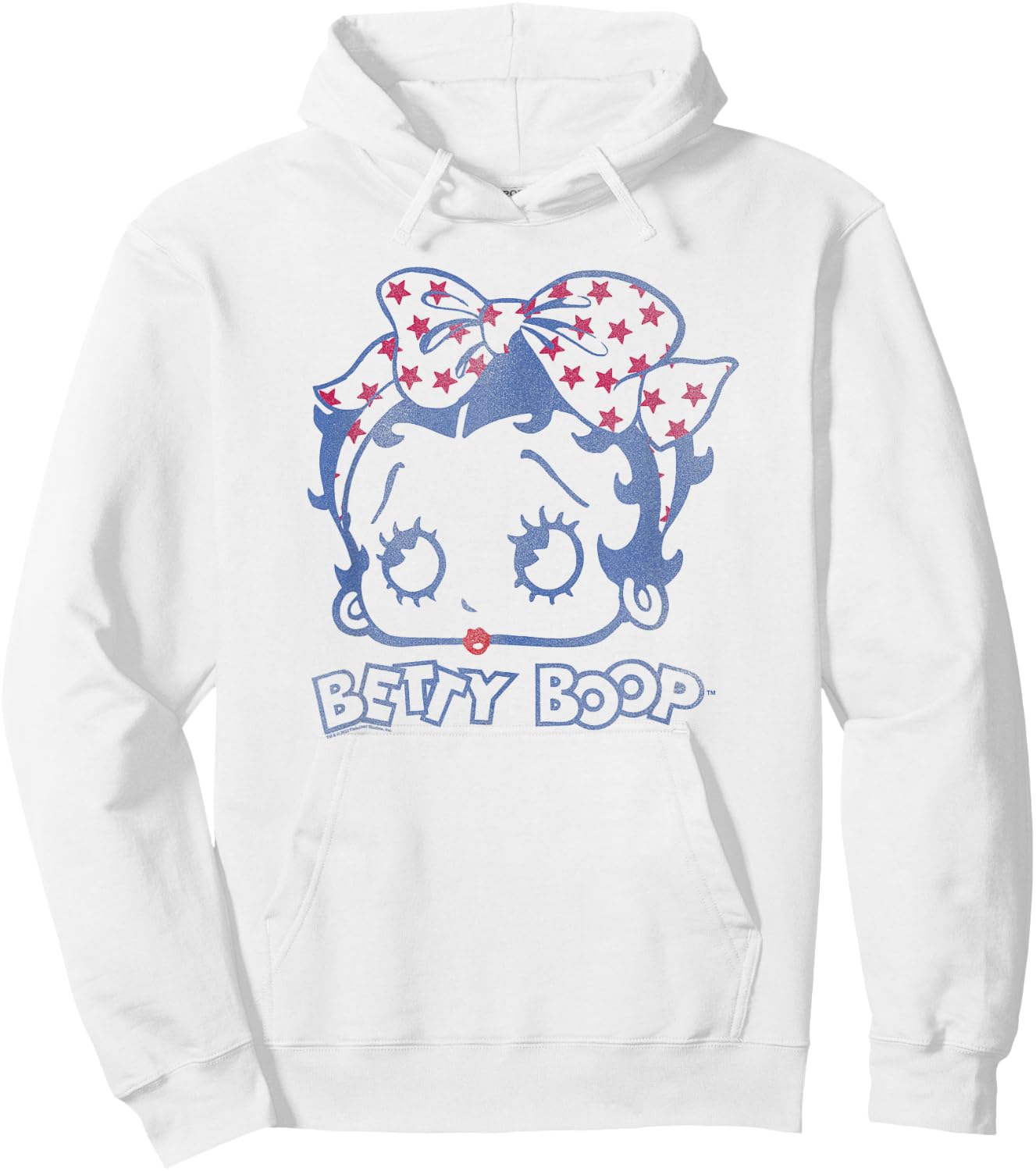 Betty Boop Vintage Star Bandana Fill Big Head Hoodie - Hoodie | White