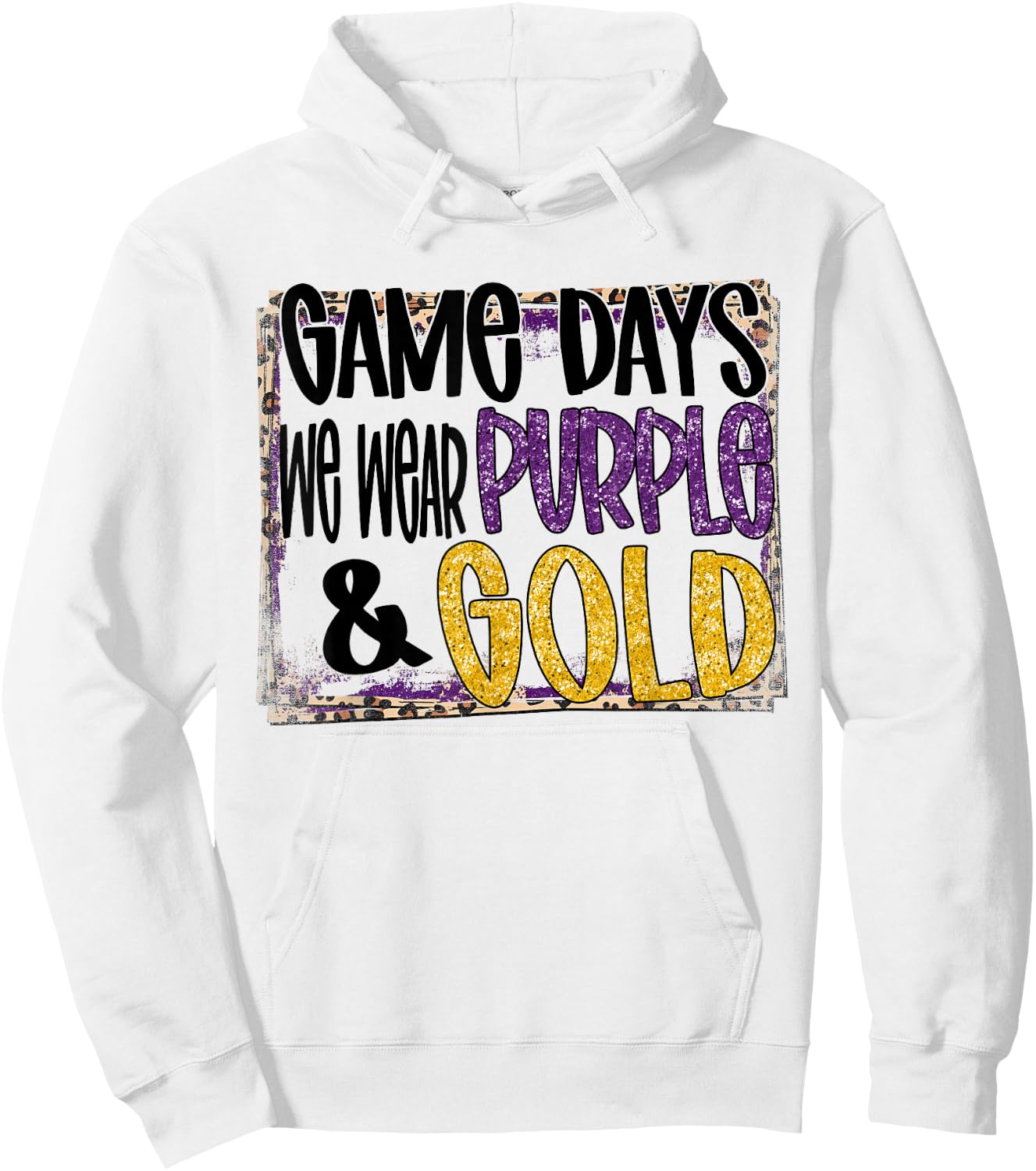 On Gameday Football We Wear Purple and Gold School Spirit Hoodie - Hoodie | White