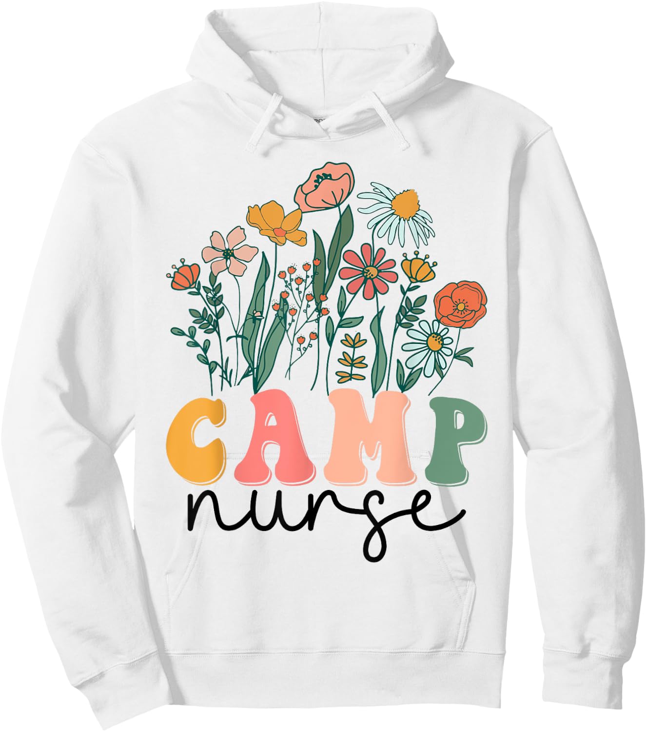 Groovy Wildflower Camp Nurse Hoodie - Hoodie | White