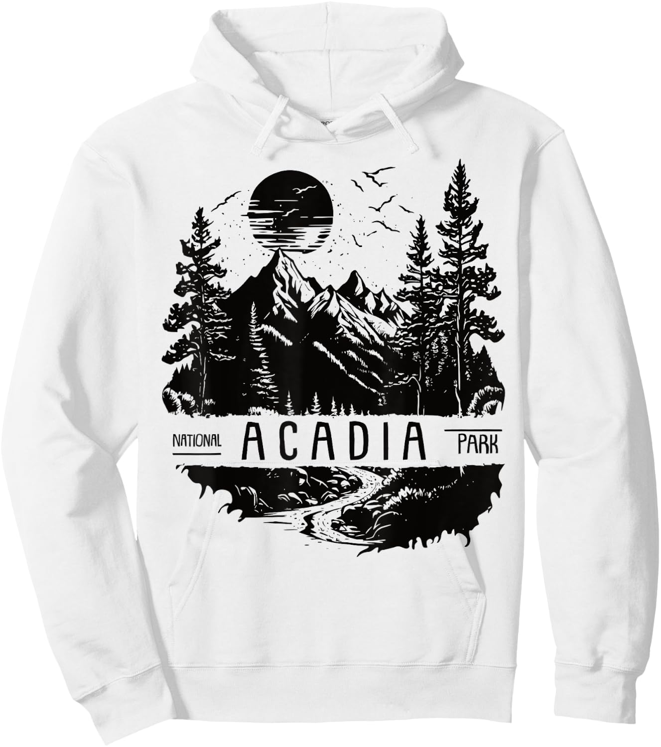 Retro Acadia National Park US Vintage Acadia Hoodie - Hoodie | White