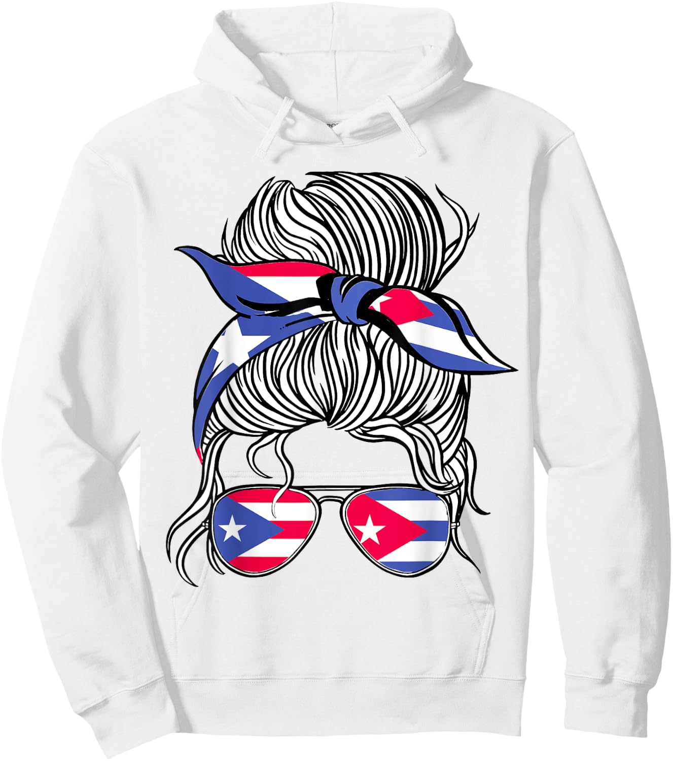 Puerto Rico Flag Cuba Grown Women Girl Country Hoodie - Hoodie | White