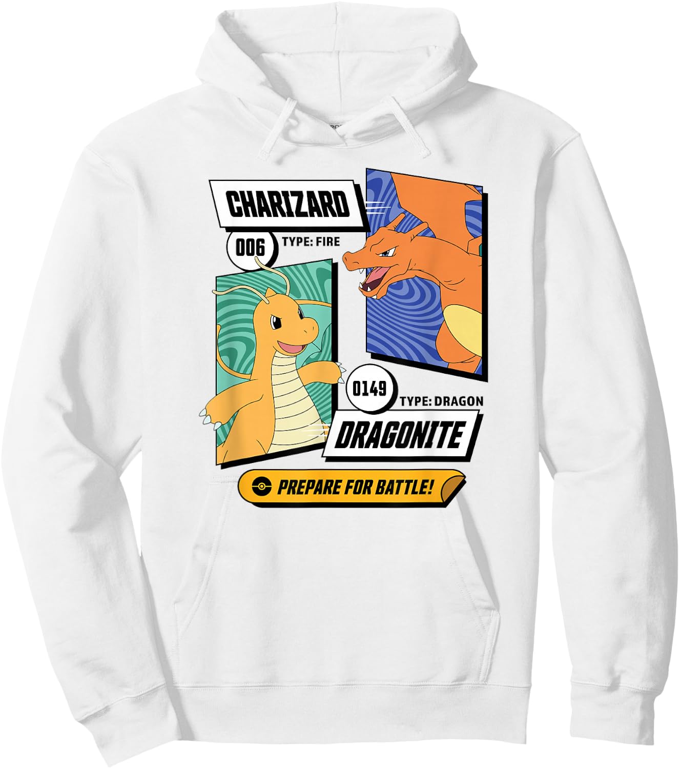 Pokémon - Dragonite Charizard Prepare For Battle Hoodie - Hoodie | White