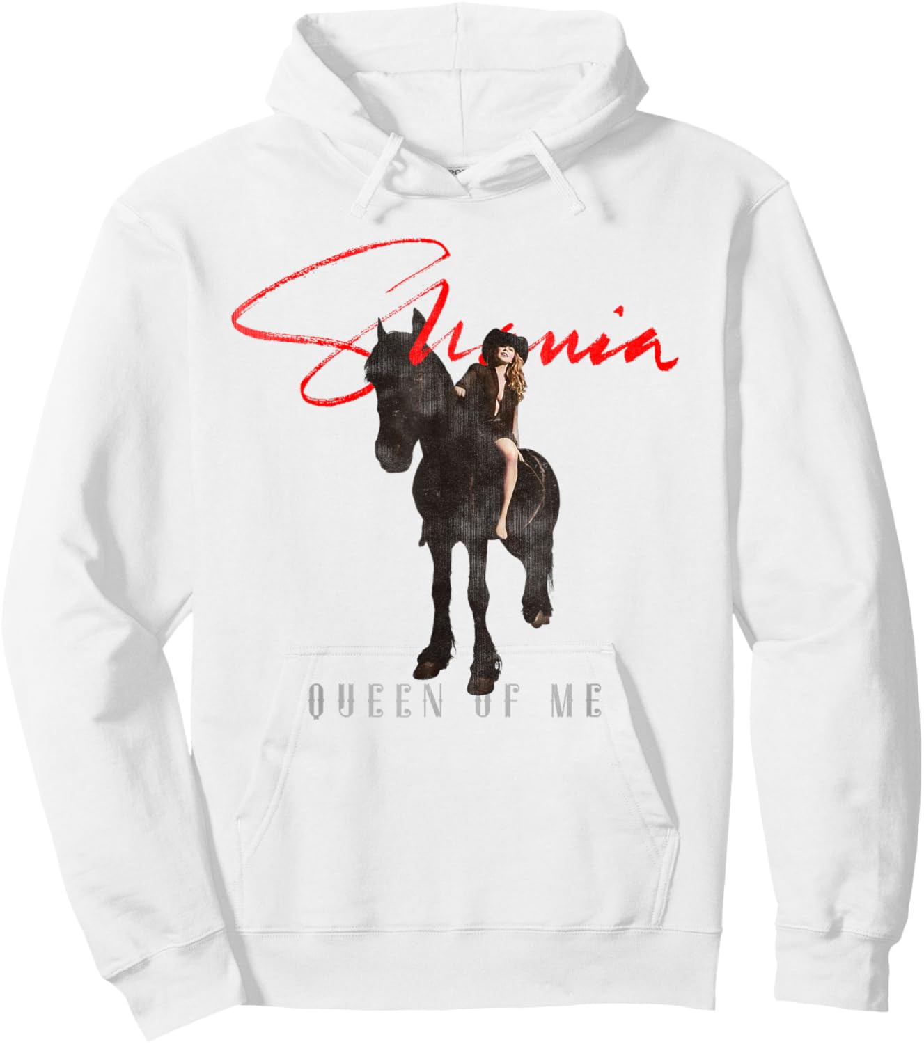 Official Shania Twain Queen of Me Horseback White Hoodie - Hoodie | White