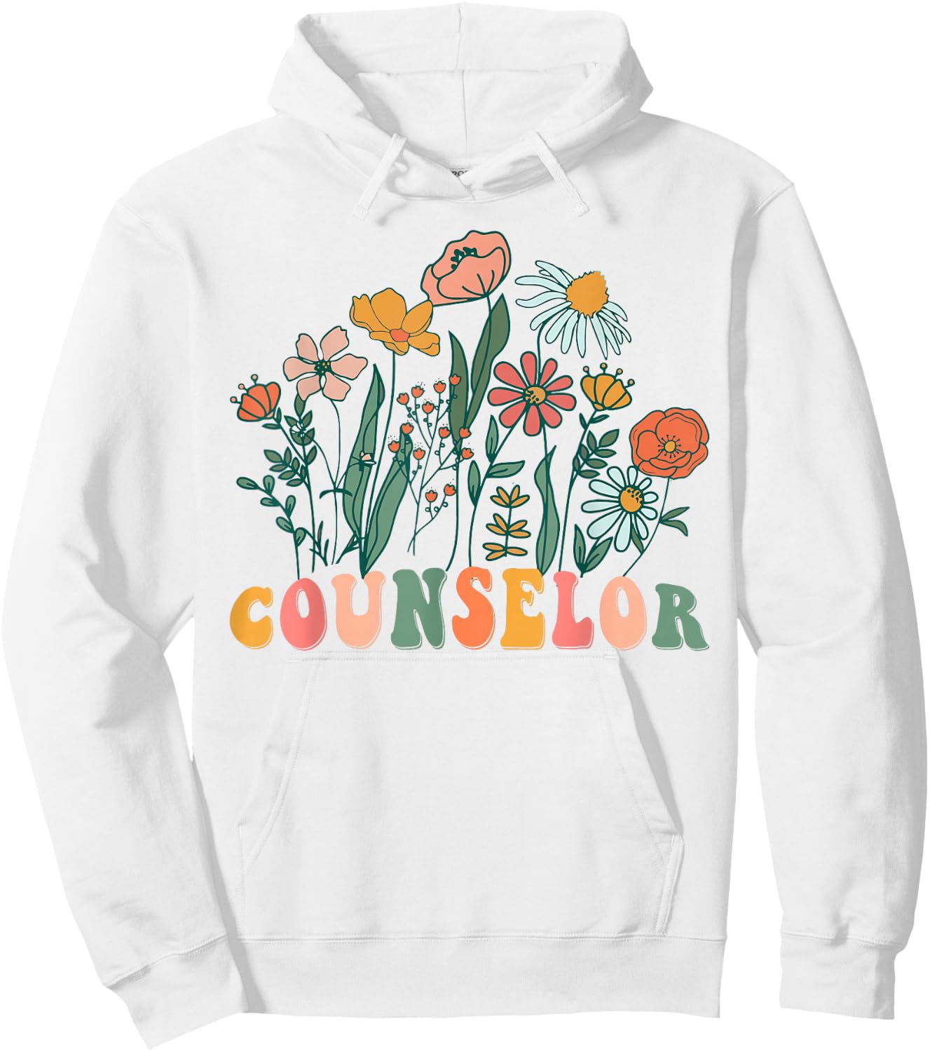 Groovy Wildflower Counselor Hoodie - Hoodie | White