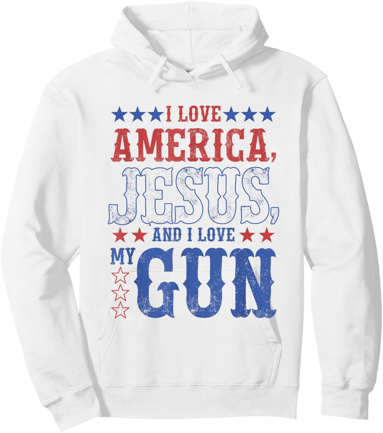 I Love America Jesus And I Love Gun Apparel Hoodie - Hoodie | White