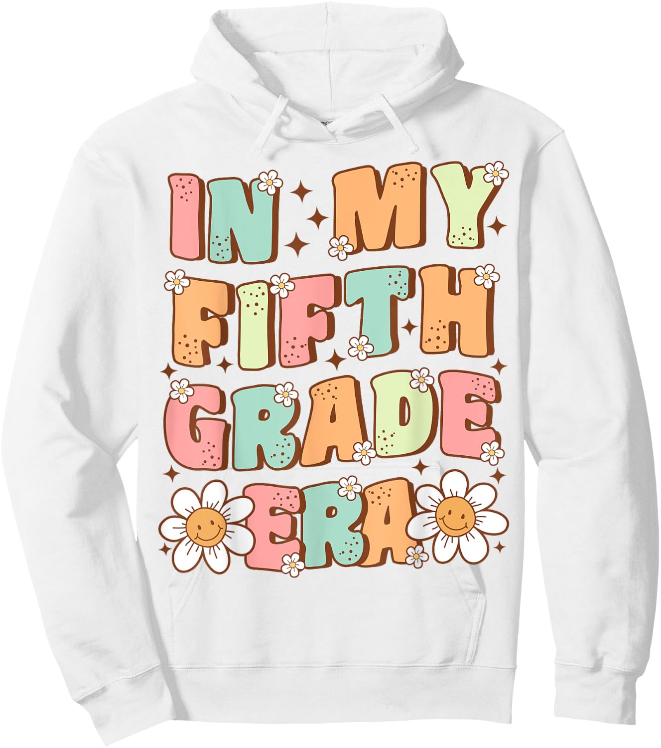 In My Fifth Grade Era Cute Groovy 5th Grade Back to School Hoodie - Hoodie | White