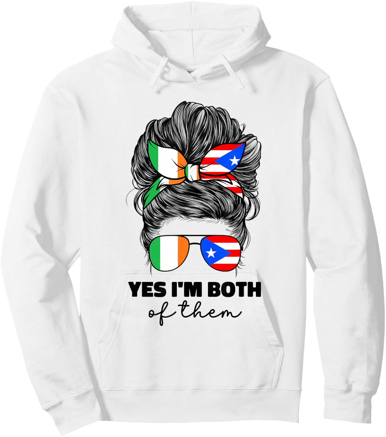 Half Irish And Puerto Rican Rico Ireland Flag Girl Hoodie - Hoodie | White