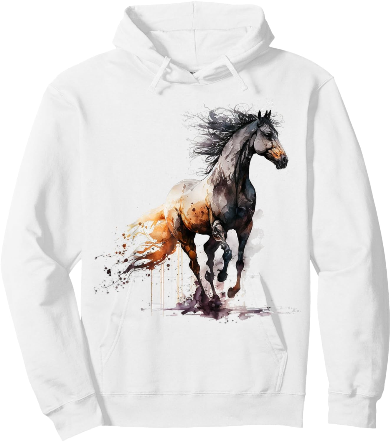 Horse art animal print horse motif horse Hoodie - Hoodie | White