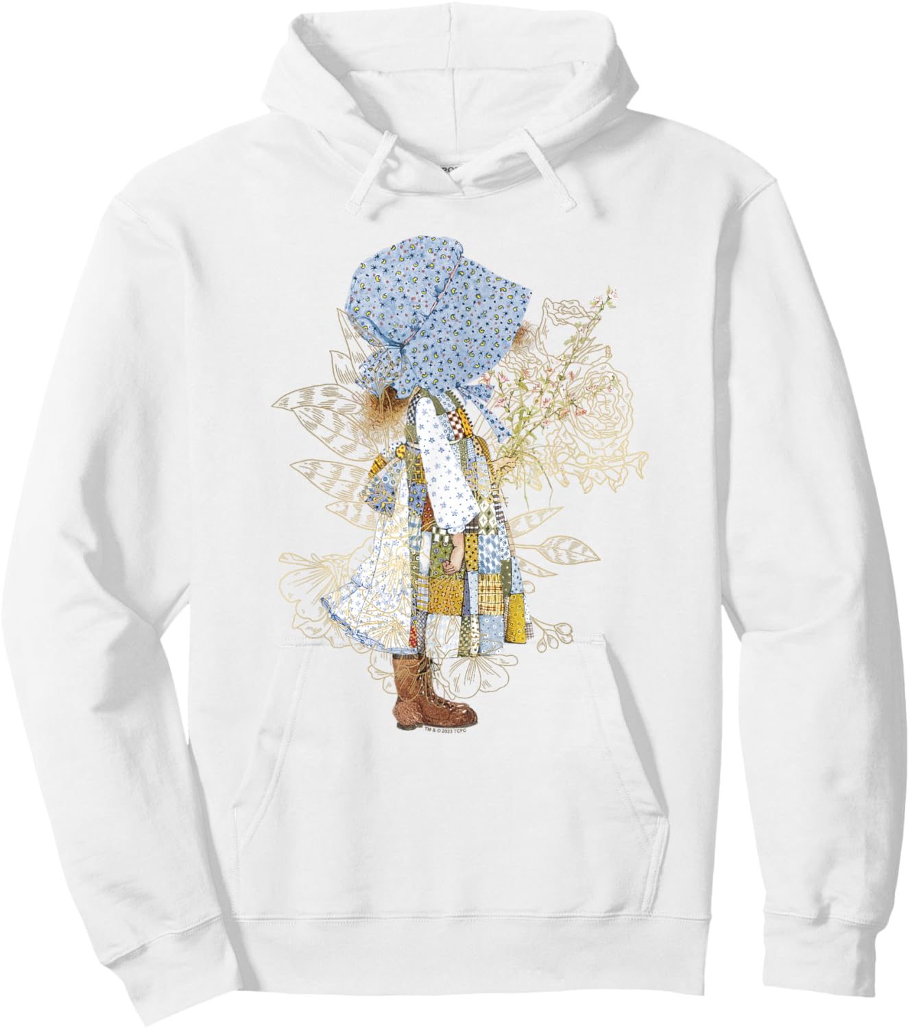 Holly Hobbie County Girl Holding Flowers Sweet Vintage Hoodie - Hoodie | White