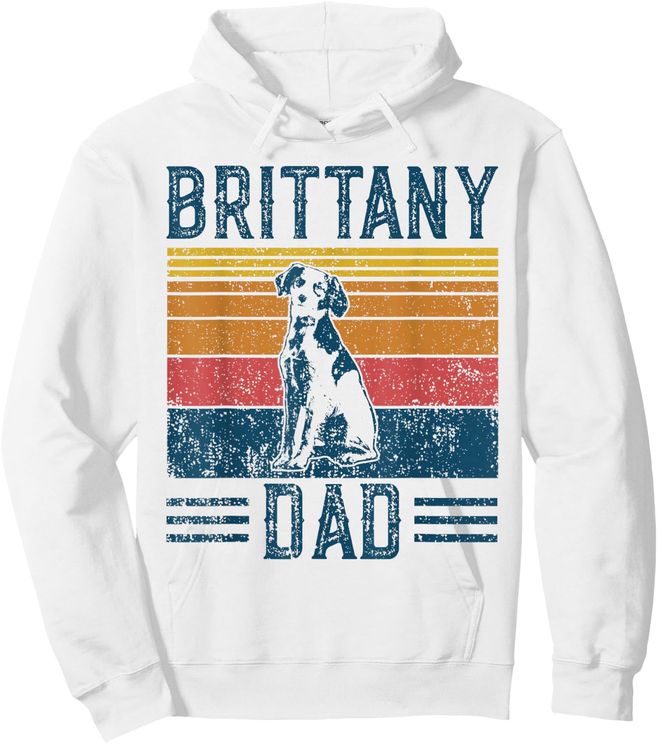 Dog Brittany Dad - Vintage Brittany Dad Women Hoodie - Hoodie | White
