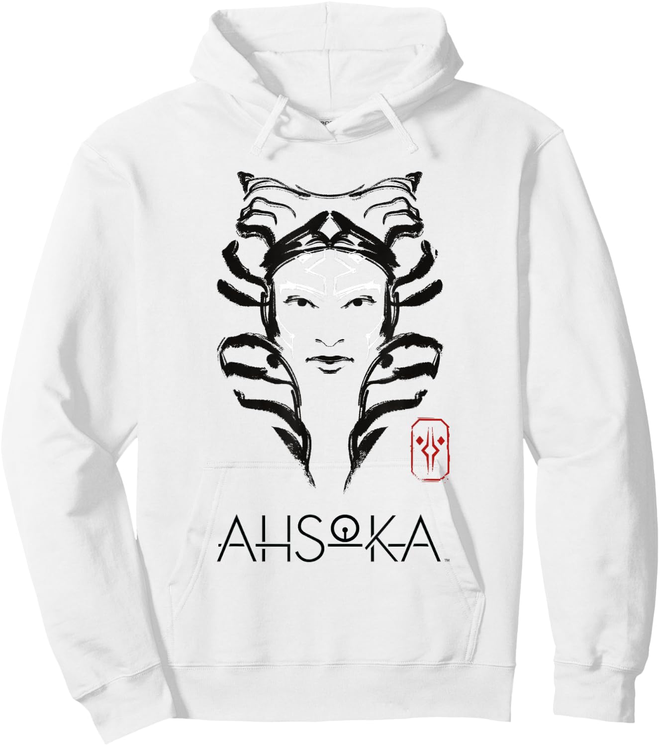 Star Wars: Ahsoka Minimalist Face Portrait Hoodie - Hoodie | White
