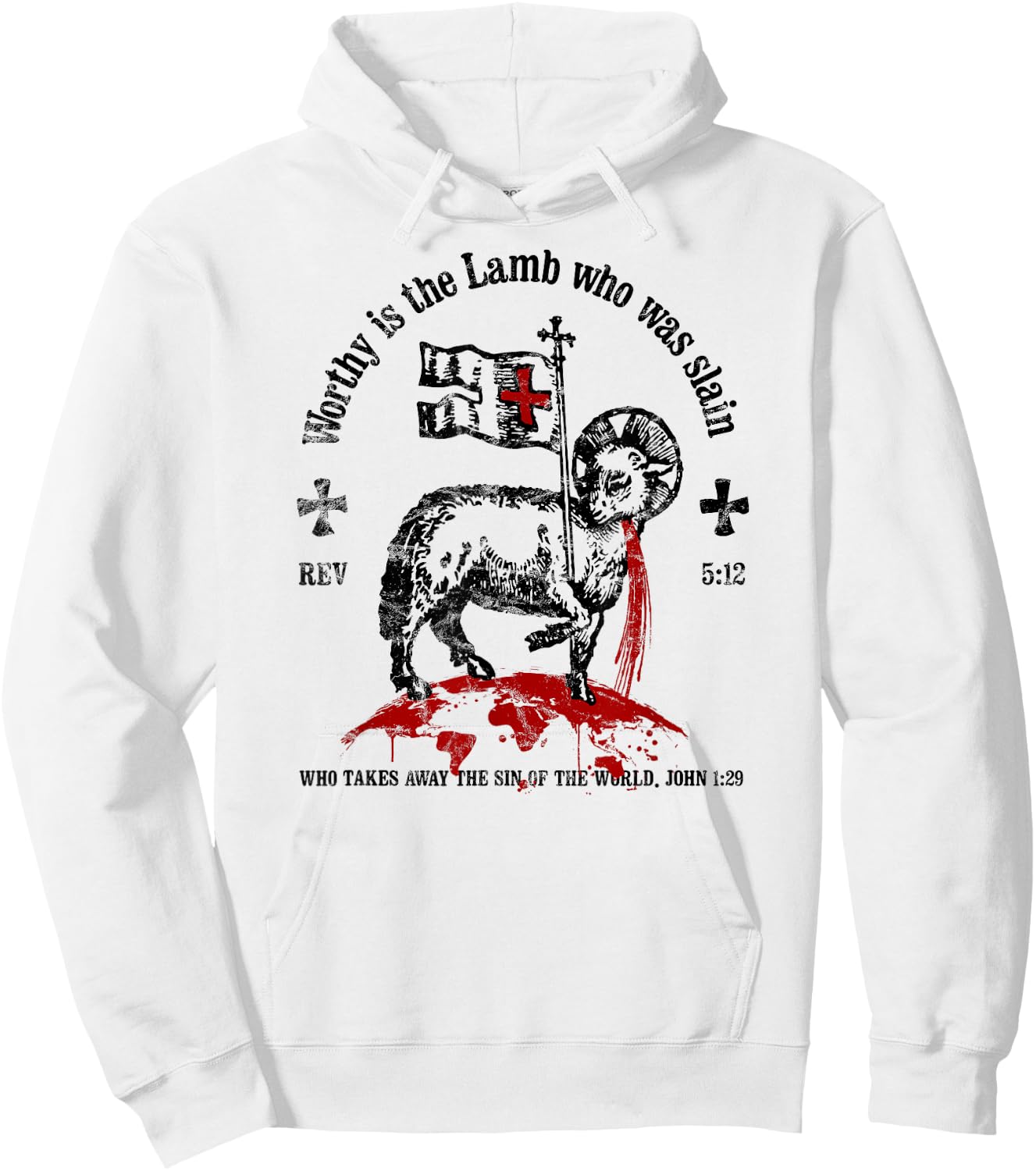 Worthy is the Lamb that was Slain Revelation 5:12 Hoodie - Hoodie | White
