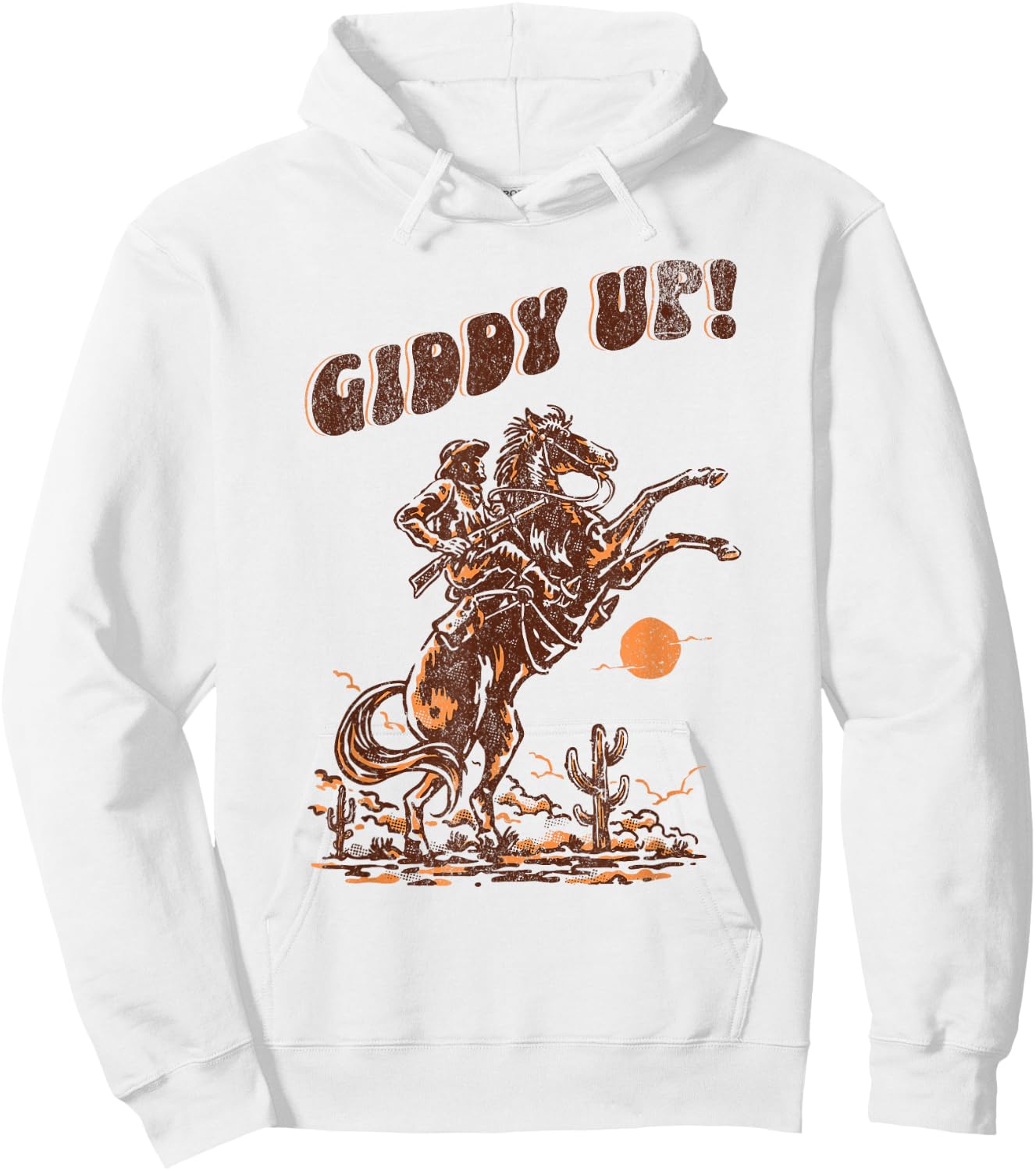 Giddy Up Horse Western Boho Hippie Design Hoodie - Hoodie | White