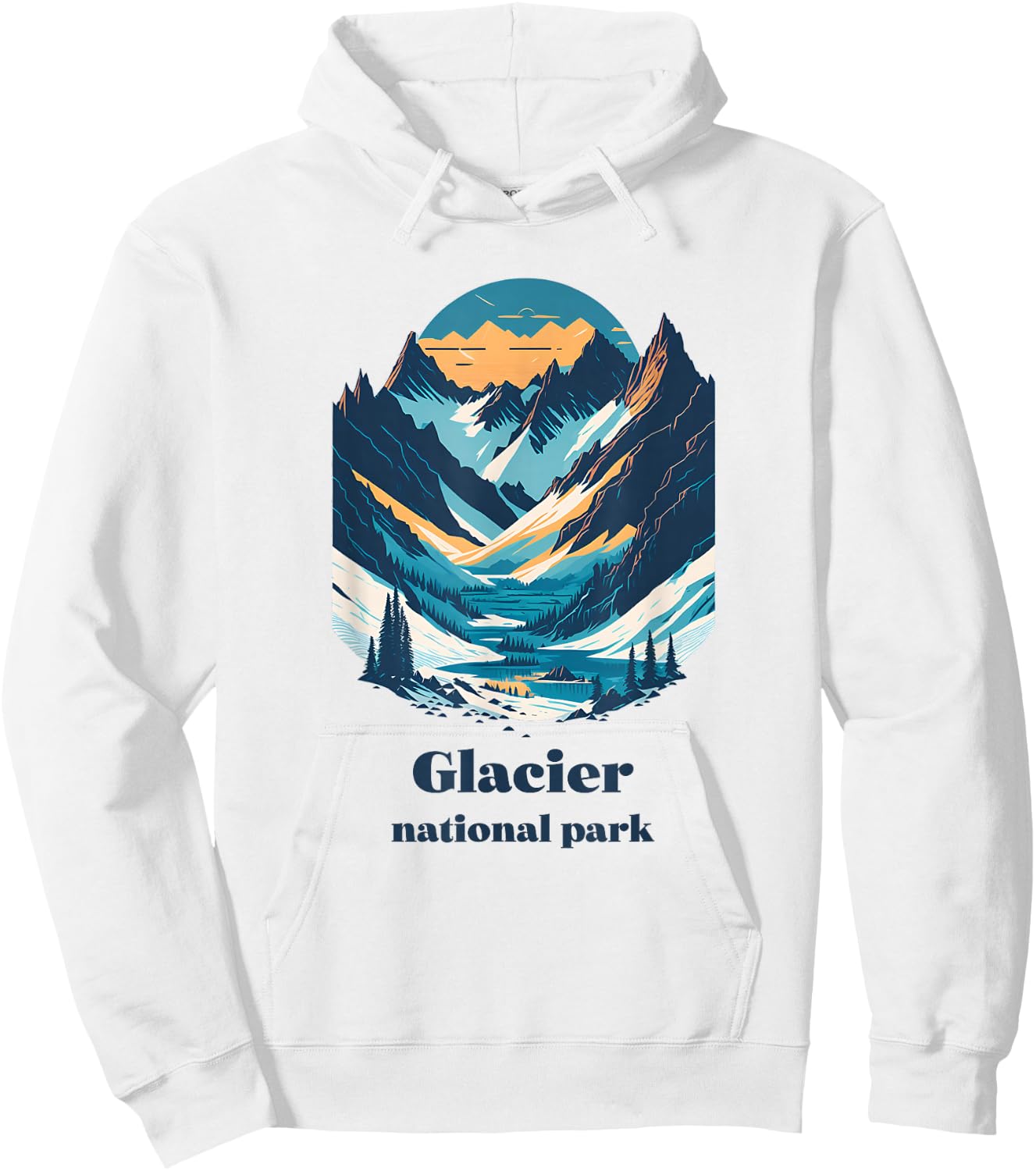 Glacier National Park Montana Cool Retro Style Hoodie - Hoodie | White