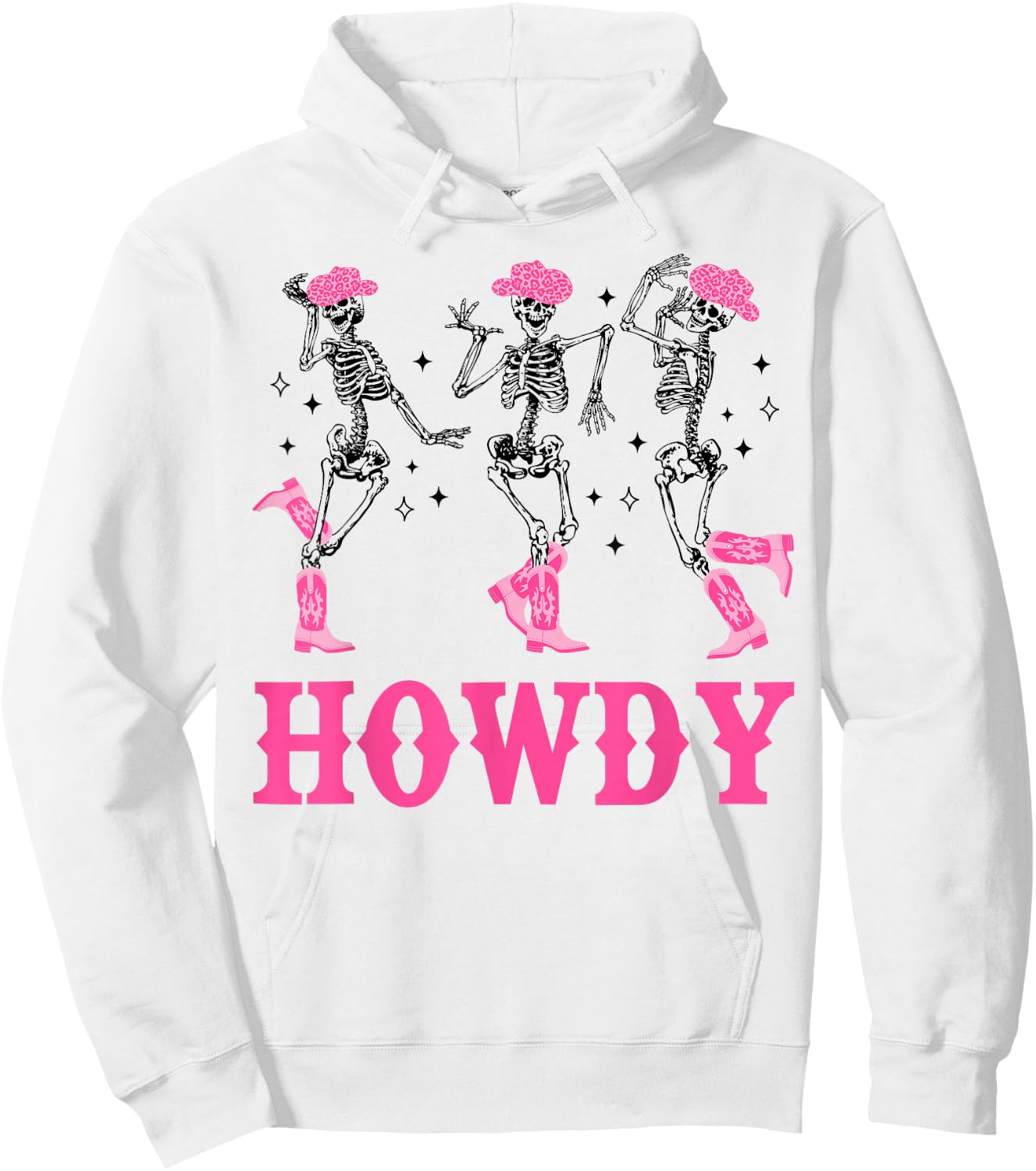 Howdy Skeleton Dancing Western Cowgirl Halloween Party Hoodie - Hoodie | White