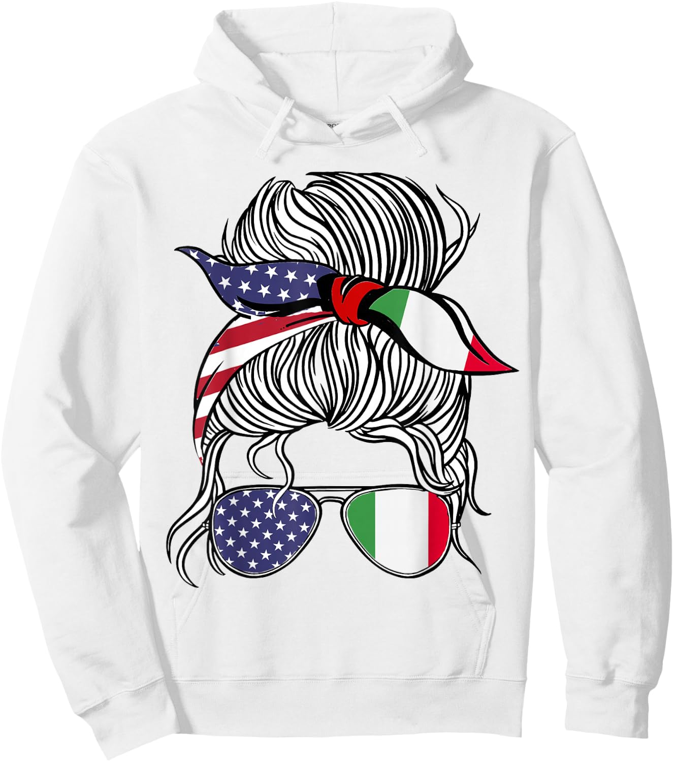 American Italian Patriot Flag Women Girl Italy Grown Hoodie - Hoodie | White