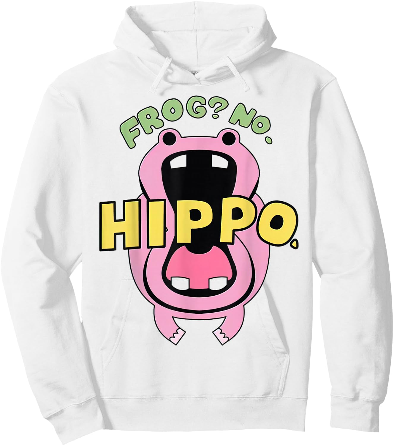 IT FROUG Tiger Frog No Hippo -Adults Classic Fit X-Small White Cotton Polyester Short Sleeve Hoodie - Hoodie | White