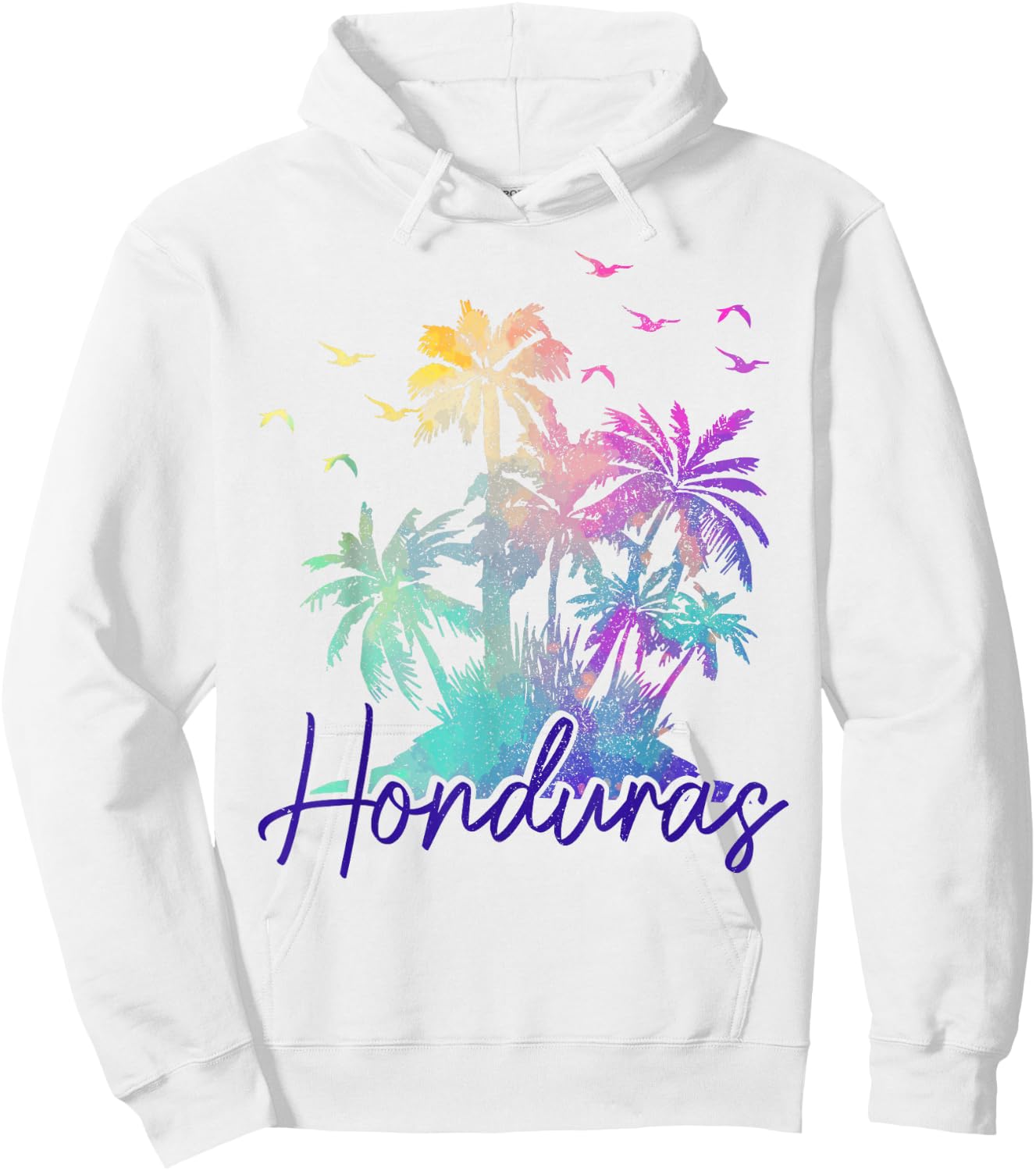 Honduras Beach Vintage Palm Trees Holiday Hoodie - Hoodie | White