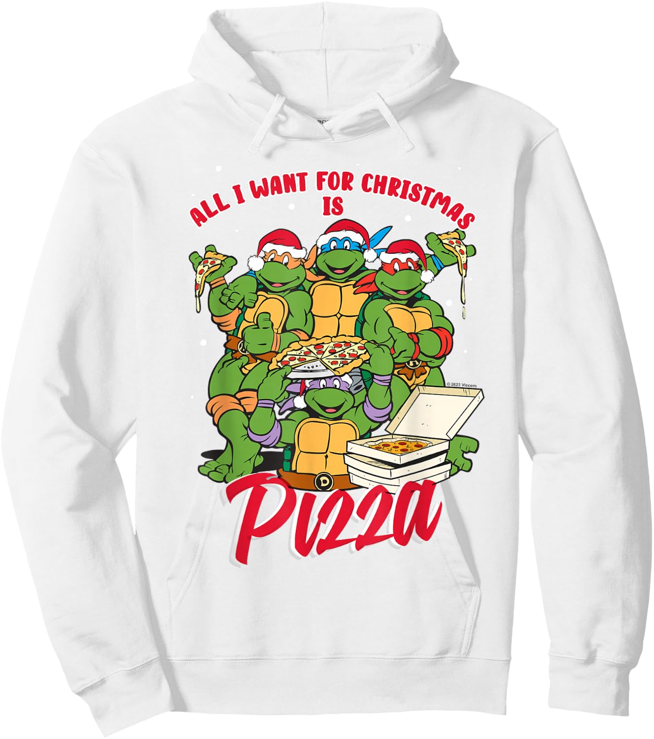 Teenage Mutant Ninja Turtles Christmas Pizza Hoodie - Hoodie | White