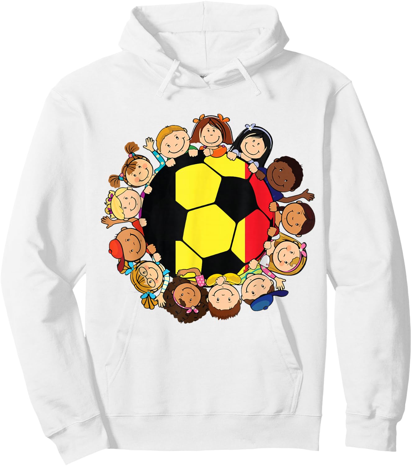 Belgium Soccer Ball Kids Toddler Girls Around Belgian Flag Hoodie - Hoodie | White