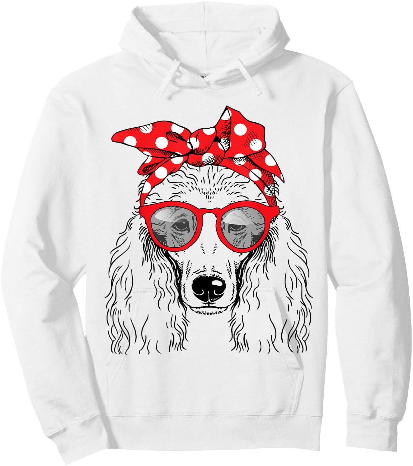 Poodle Dog Mom Bandana Sunglasses Mother's Day Men Women Hoodie - Hoodie | White