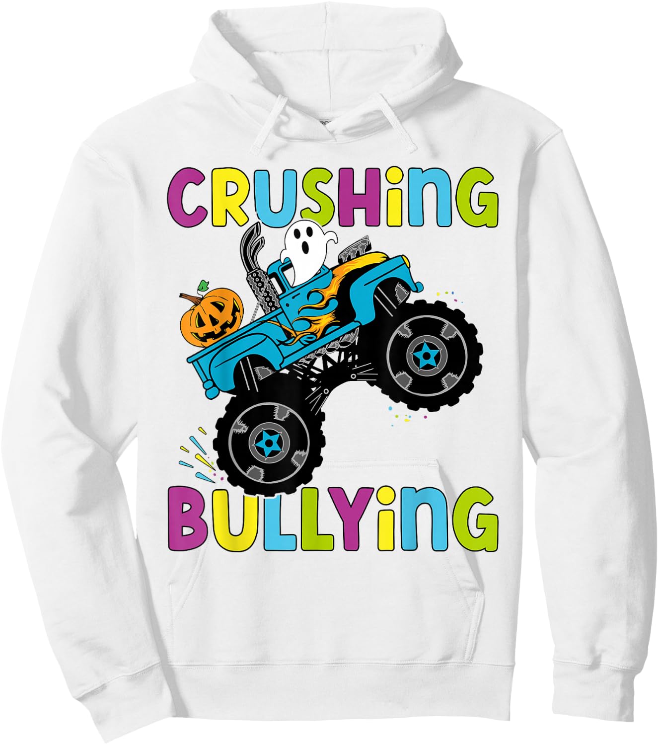 Crushing Bullying Unity Day Halloween Orange Kids Men Women Hoodie - Hoodie | White