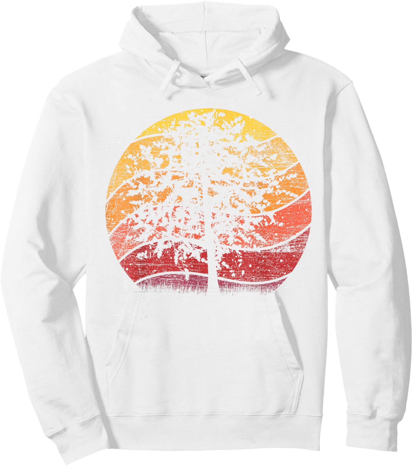 Retro Trees Outdoor Wild Nature Wildlife Forest Hoodie - Hoodie | White