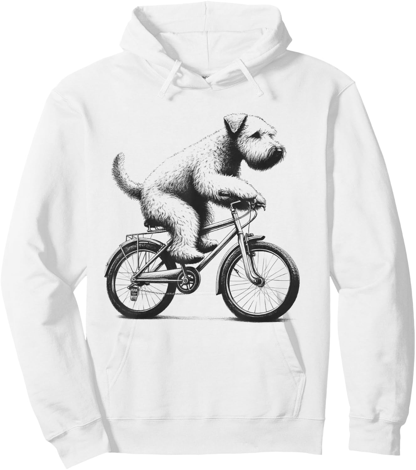 Soft Coated Wheaten Terrier Dog Riding a Bike Cycling Hoodie - Hoodie | White