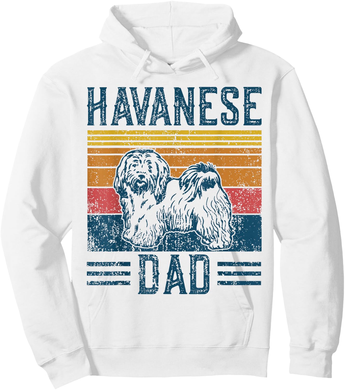 Dog Havanese Dad - Vintage Havanese Dad Hoodie - Hoodie | White