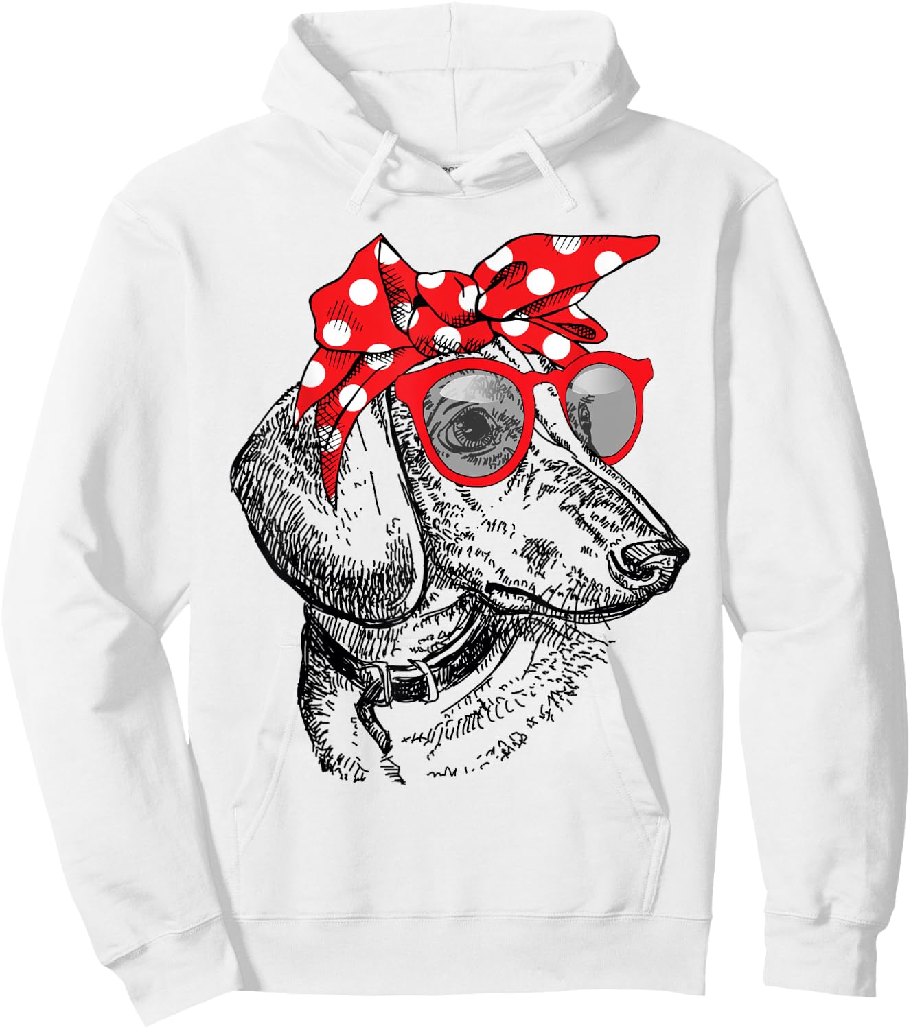 Dachshund Dog Mom Bandana Sunglasses Mother's Day Women Hoodie - Hoodie | White