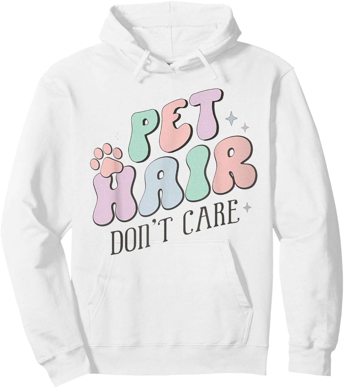 Retro Vet Tech Pet Hair Don't Care Veterinary Medicine Hoodie - Hoodie | White