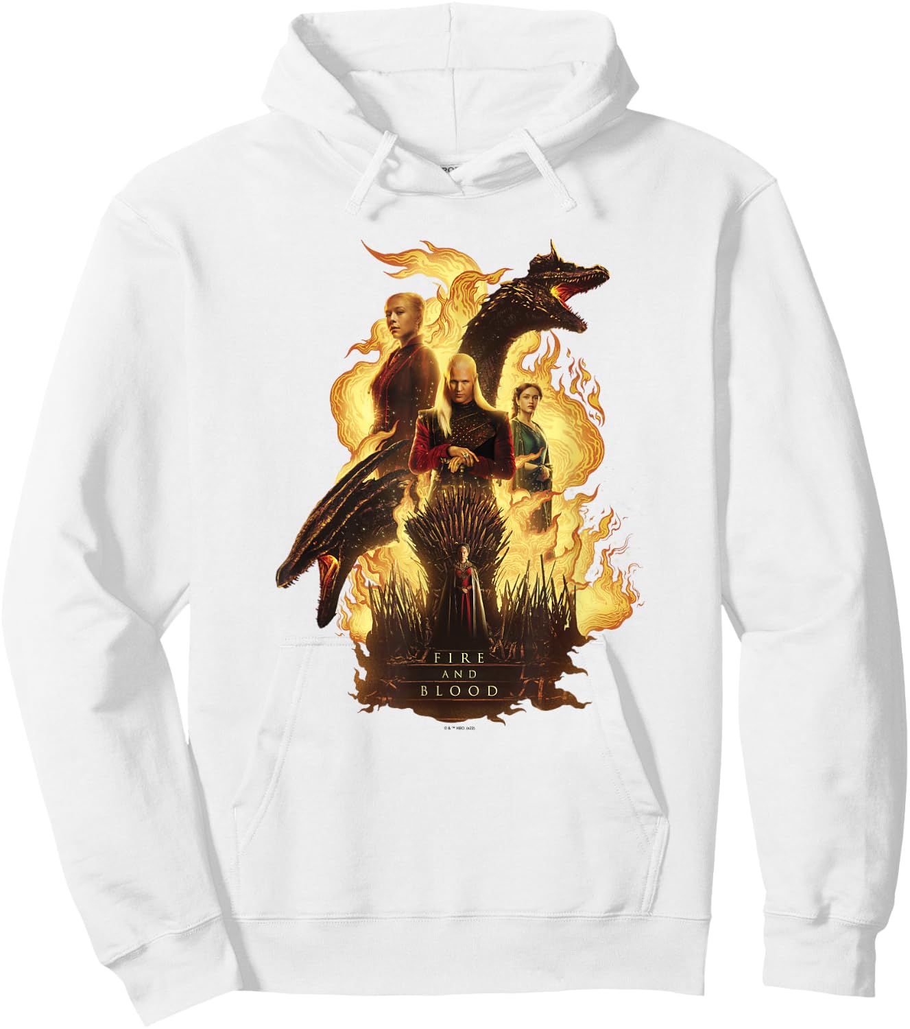 House of the Dragon Daemon Targaryen Rhaenyra Fire and Blood Hoodie - Hoodie | White