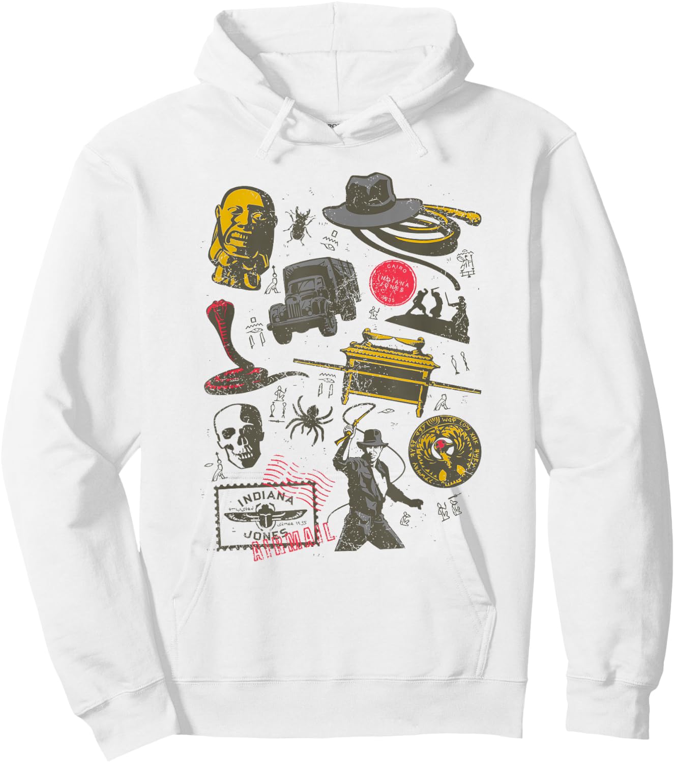 Indiana Jones Raiders of The Lost Ark Adventure Icons Hoodie - Hoodie | White