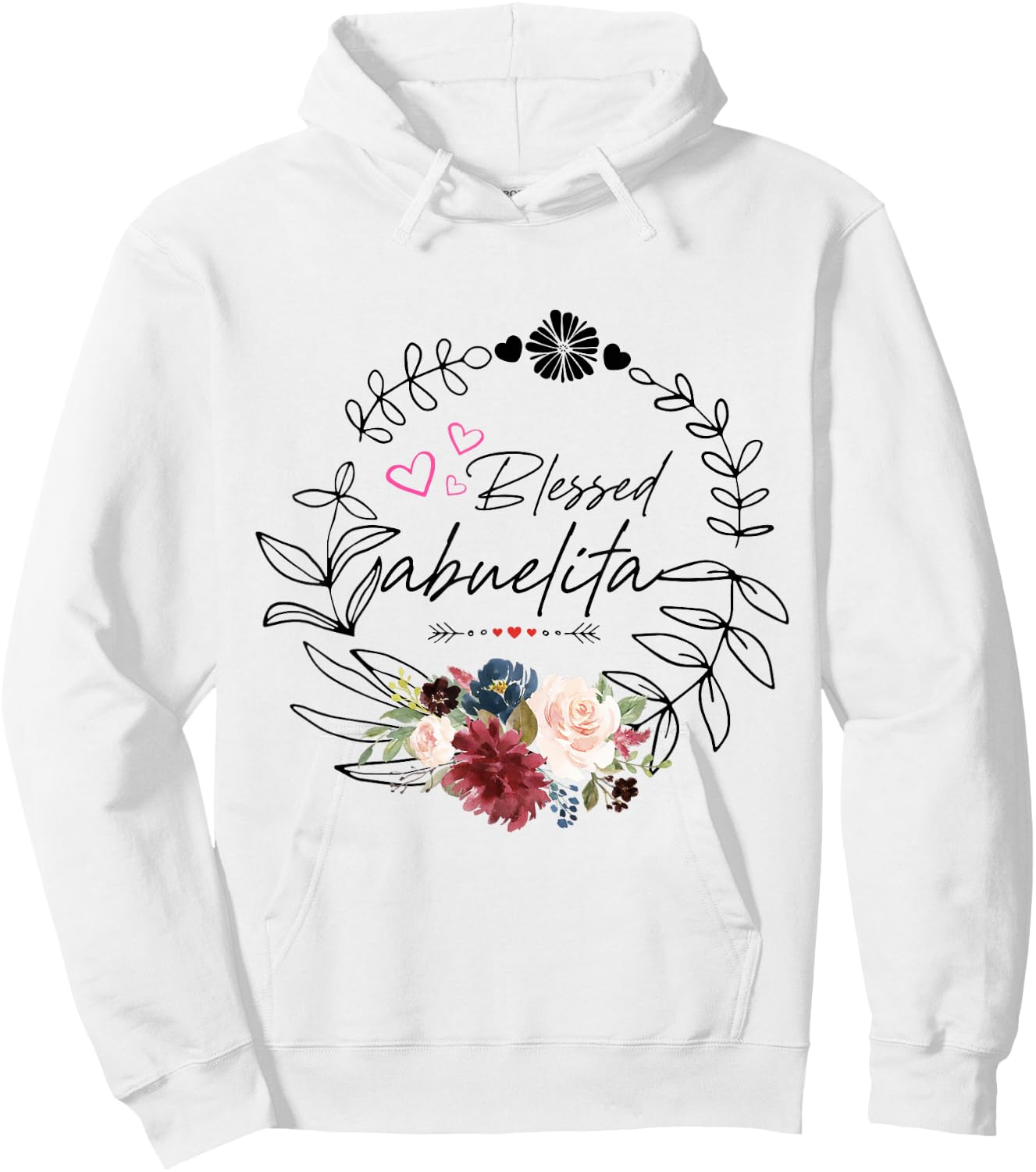 Blessed abuelita Floral est 2025 funny floral mother's day Hoodie - Hoodie | White